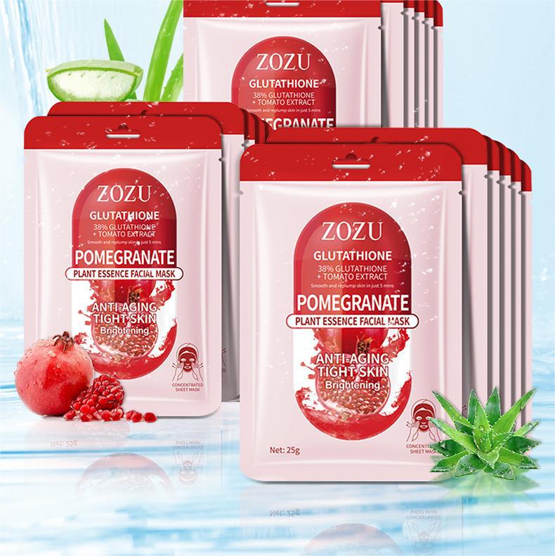 Plant Face Mask25g ZOZU Centella Asiatica Hydrating Orange Moisturizing Pomegranate Nourishing Cross-Border Wholesale