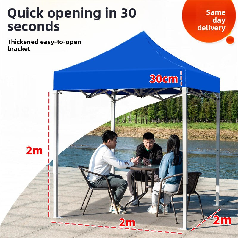 In Stock Outdoor Advertising Four-Corner Tent Rainproof Sunproof Thickened Event Exhibition Market Stall Sunshade