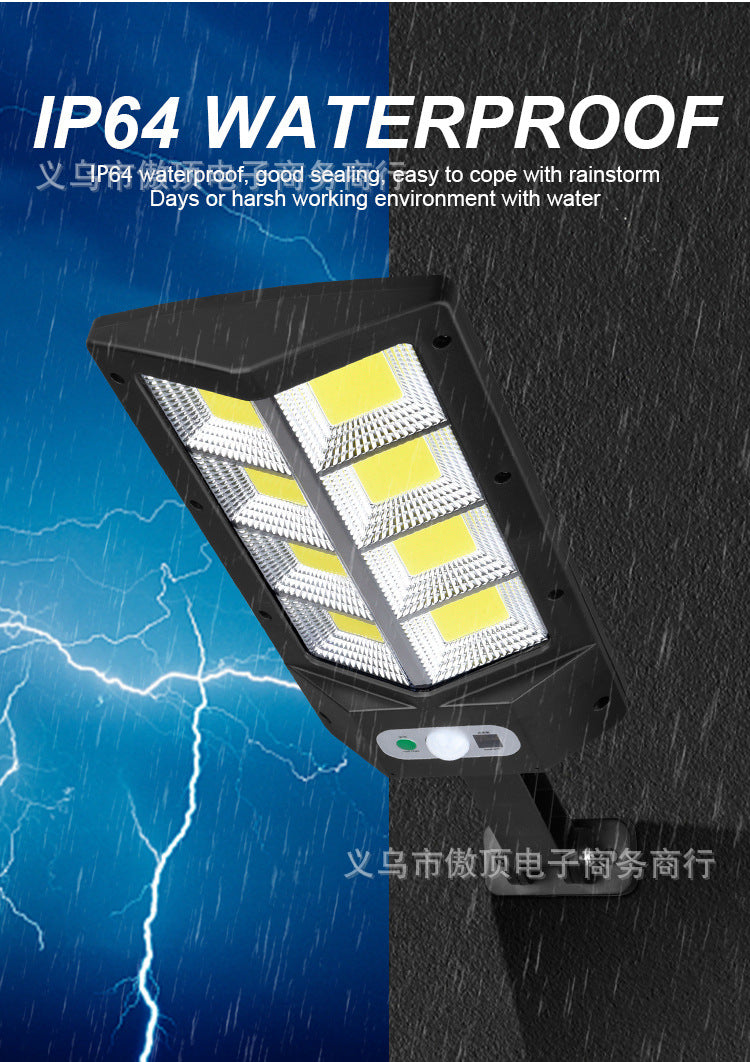 Solar outdoor garden light with human body sensor wall light for home use, waterproof outdoor lighting COB Street Lamp Landscape lamp