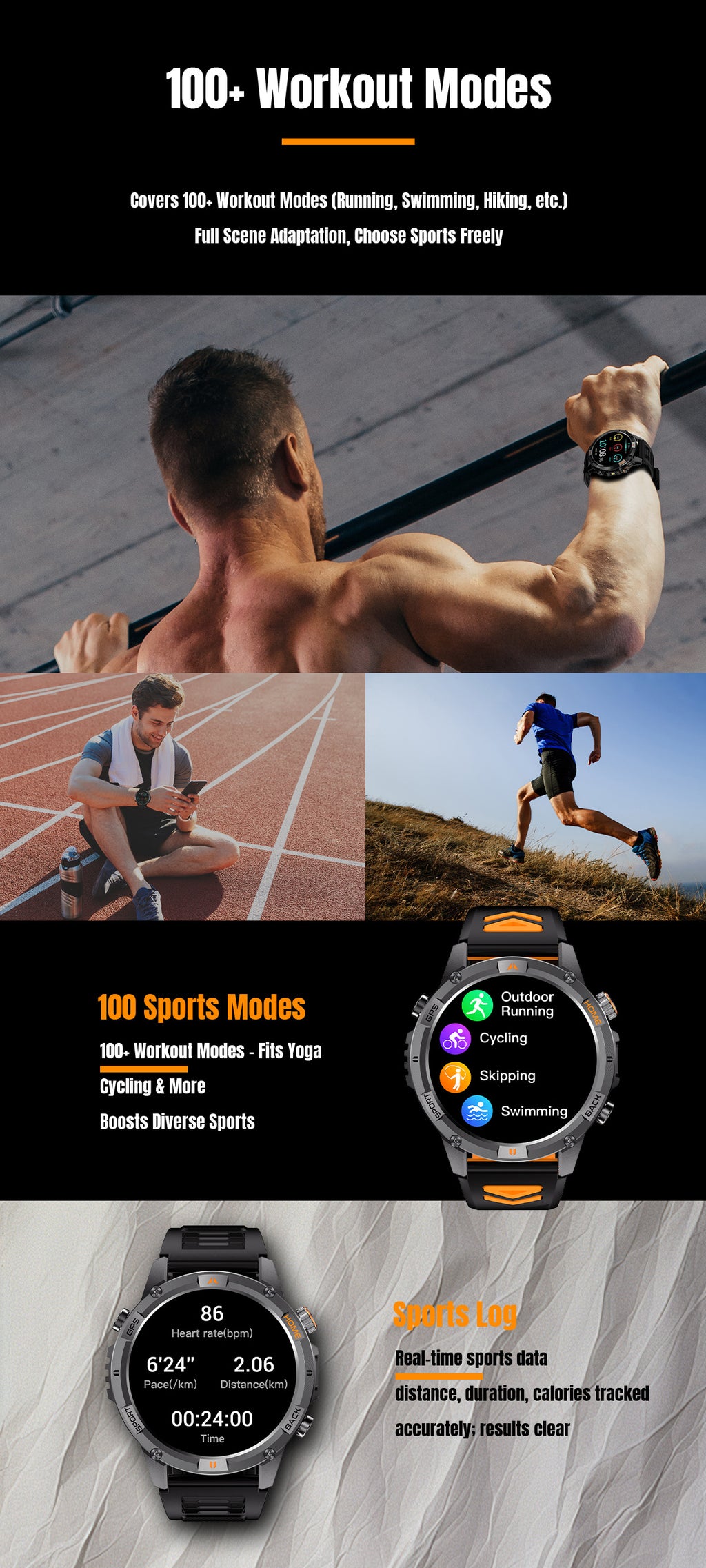 YK15Smart Watch Bluetooth Call Heart Rate Pedometer Sleep Depth Waterproof GPS Beidou Positioning Sports Three-Proof