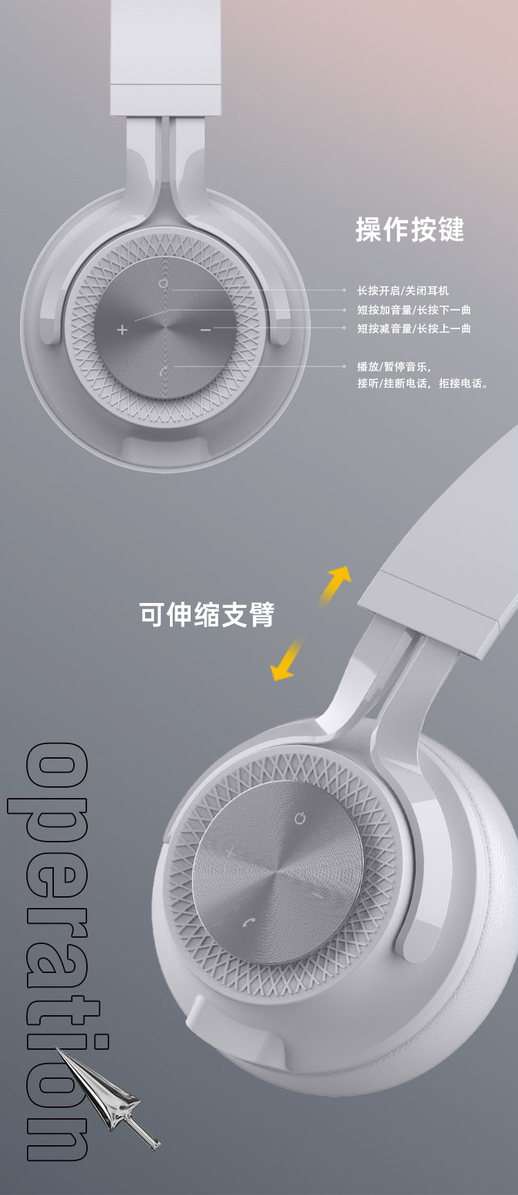 Hot-selling Sports Headphones Wireless Bluetooth Over-ear Headphones Long Battery Life Stereo Headset