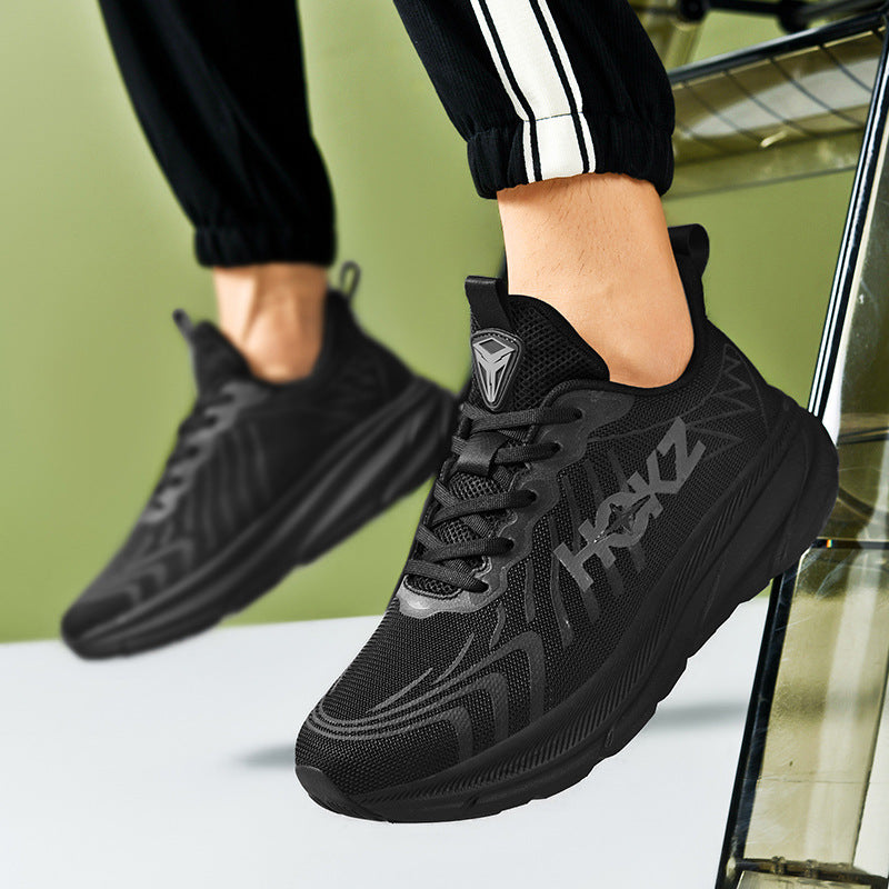 Foreign Trade New Running Shoes for Men and Women, Mesh Breathable Lightweight Cushioned Non-Slip Marathon Shoes for Long Distance Running and Jogging Training