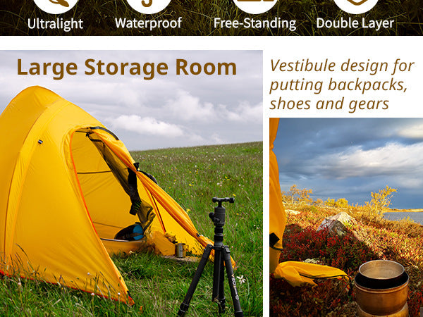 Outdoor Supplies Tent Outdoor Camping Double Layer Tent Thickened Waterproof Windproof Camping Hiking Mountaineering Tent