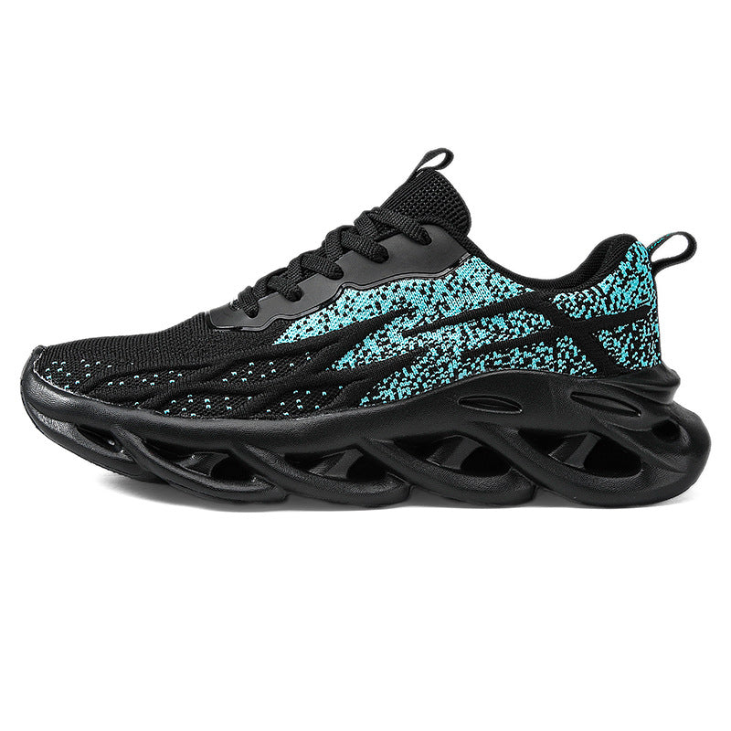Summer Flyknit Breathable Running Shoes Braided Sole Casual Sports Shoes Men's Lightweight Trendy Shoes Professional Racing Running Shoes