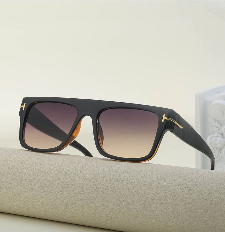 European and American retro women's sunglasses T Square Frame Sunglasses for Women Trendy Glasses Wholesale sunglasses
