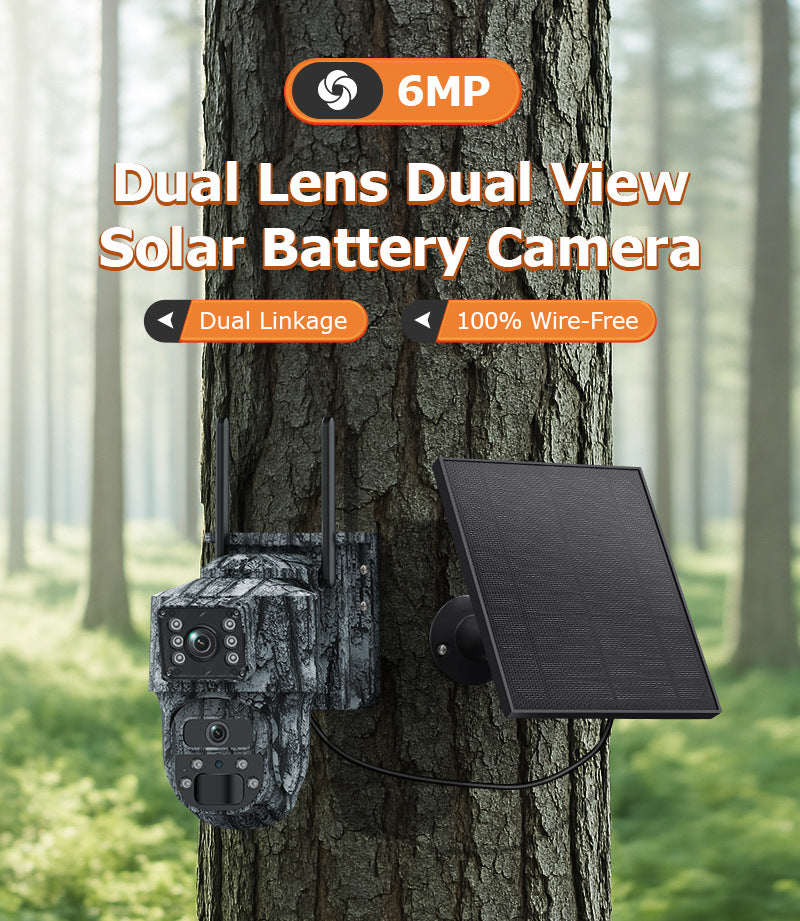 Specially designed for Solar Surveillance Cameras6MP High Definition Dual Screen4G Outdoor Waterproof Camera New Camouflage