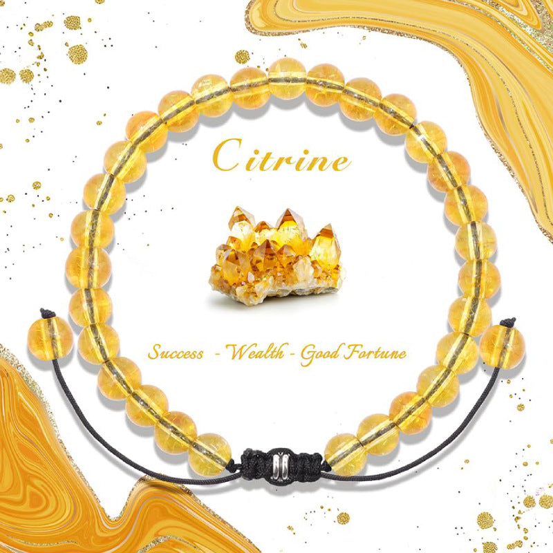 Natural Stone Crystal Beaded Bracelet4/6/8mm Chalcedony Turquoise Stretch Bracelet Lapis Tiger Eye Braided Bracelet