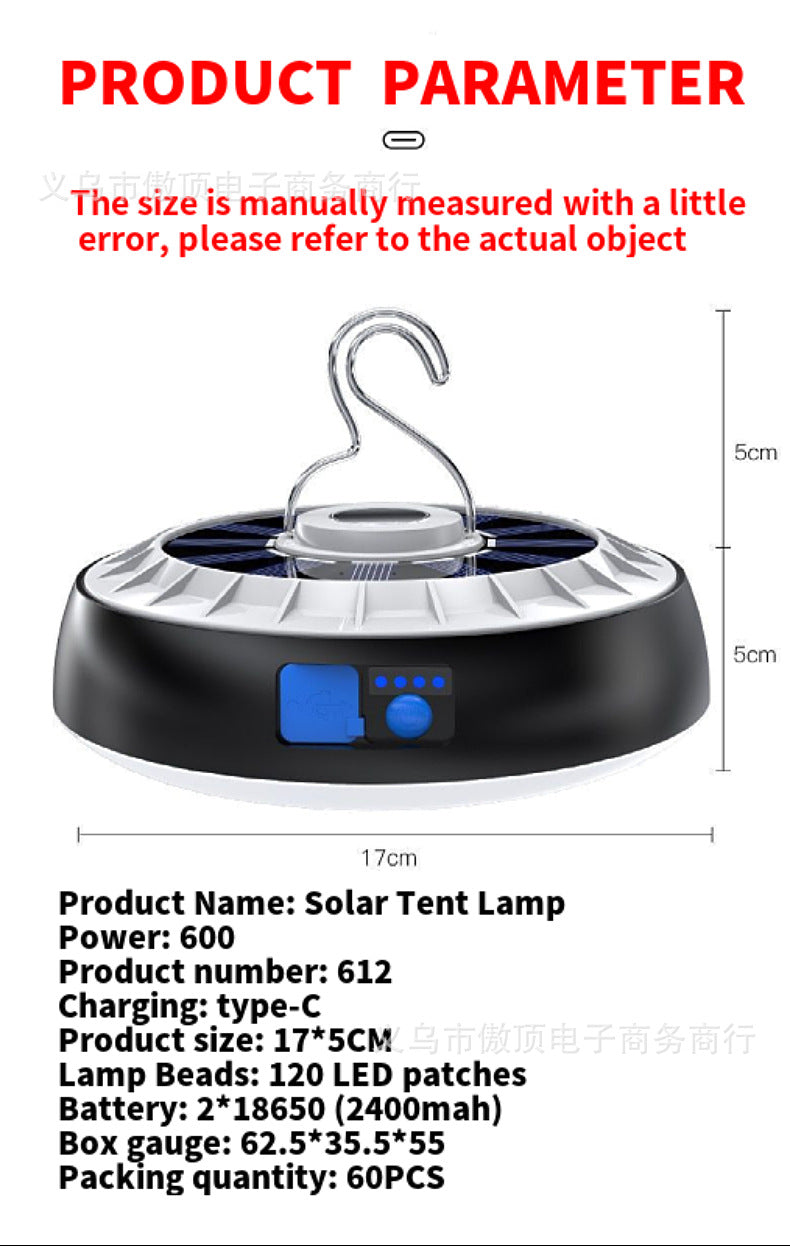 Multifunctional Camping Light Outdoor Camping Light Solar Tent Light LED Bulb USB Home Emergency Light