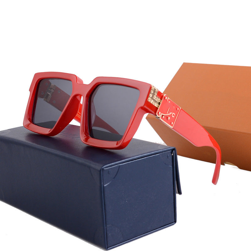 European and American Fashion Square Large Frame Metal Accessories Trendy Men's Sunglasses UV Protection Street Style Women's Sunglasses Wholesale