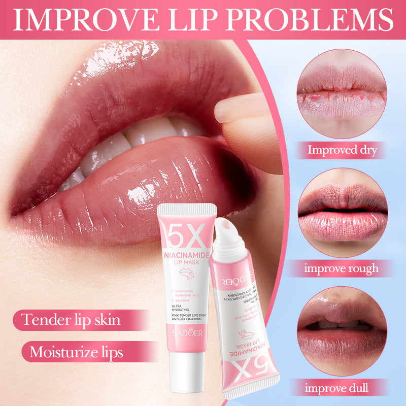 5Niacinamide Lip Mask SADOER Pink anti-chapped hydrating lip balm  wholesale