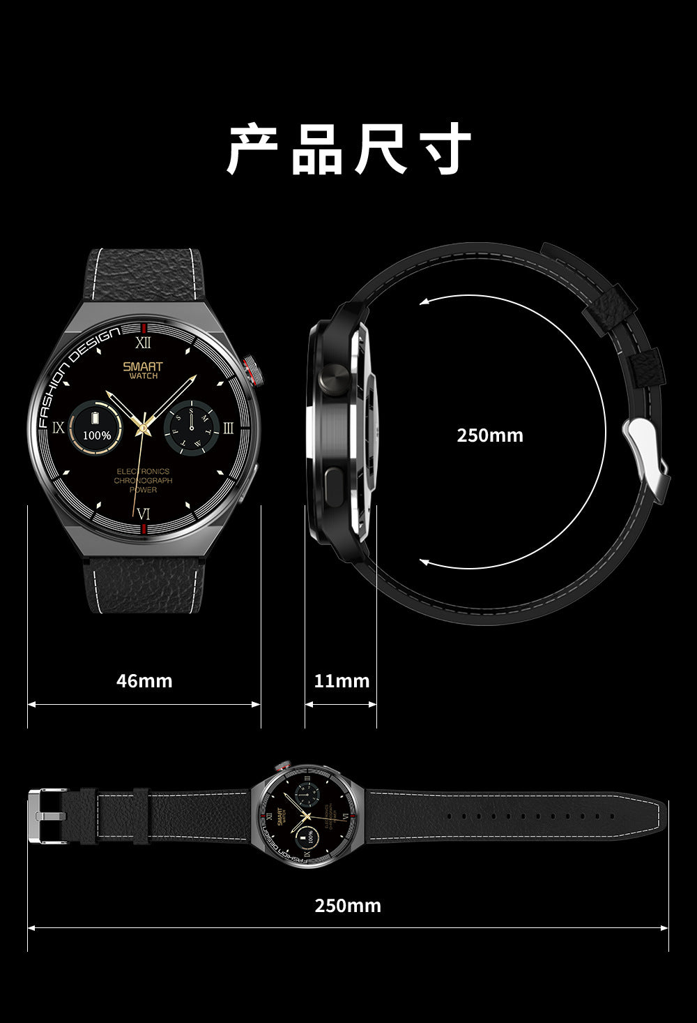 H4 ProMax Smart Watch1.39inch Bluetooth call, heart rate monitor, step counter, sleep monitoring, message notifications