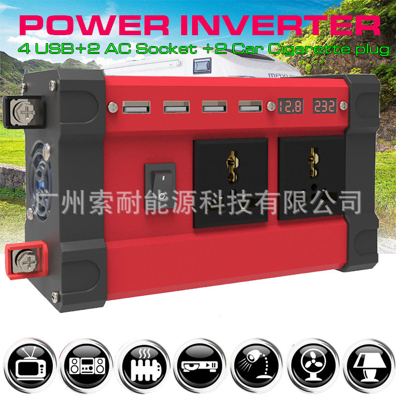 E-commerce12V Turn110V 220V Vehicle Inverter 4USB Dual Voltage Display car inverter