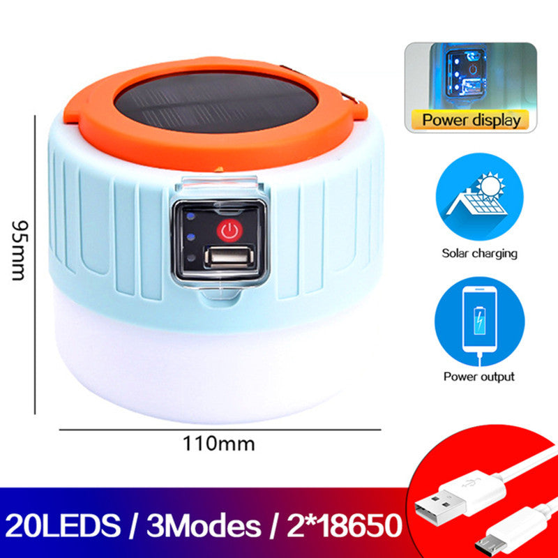 Multifunctional Solar Charging Remote Control Emergency Light Bulb Camping Light Tent Light Night Market Light Mobile Lighting
