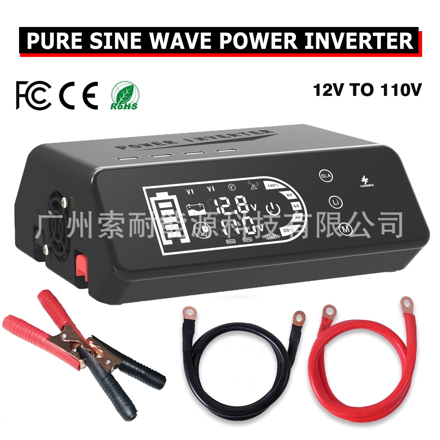 Pure Sine Wave Inverter1000W 12V Turn110V Smart Touch Display Screen eBay Amazon New Product