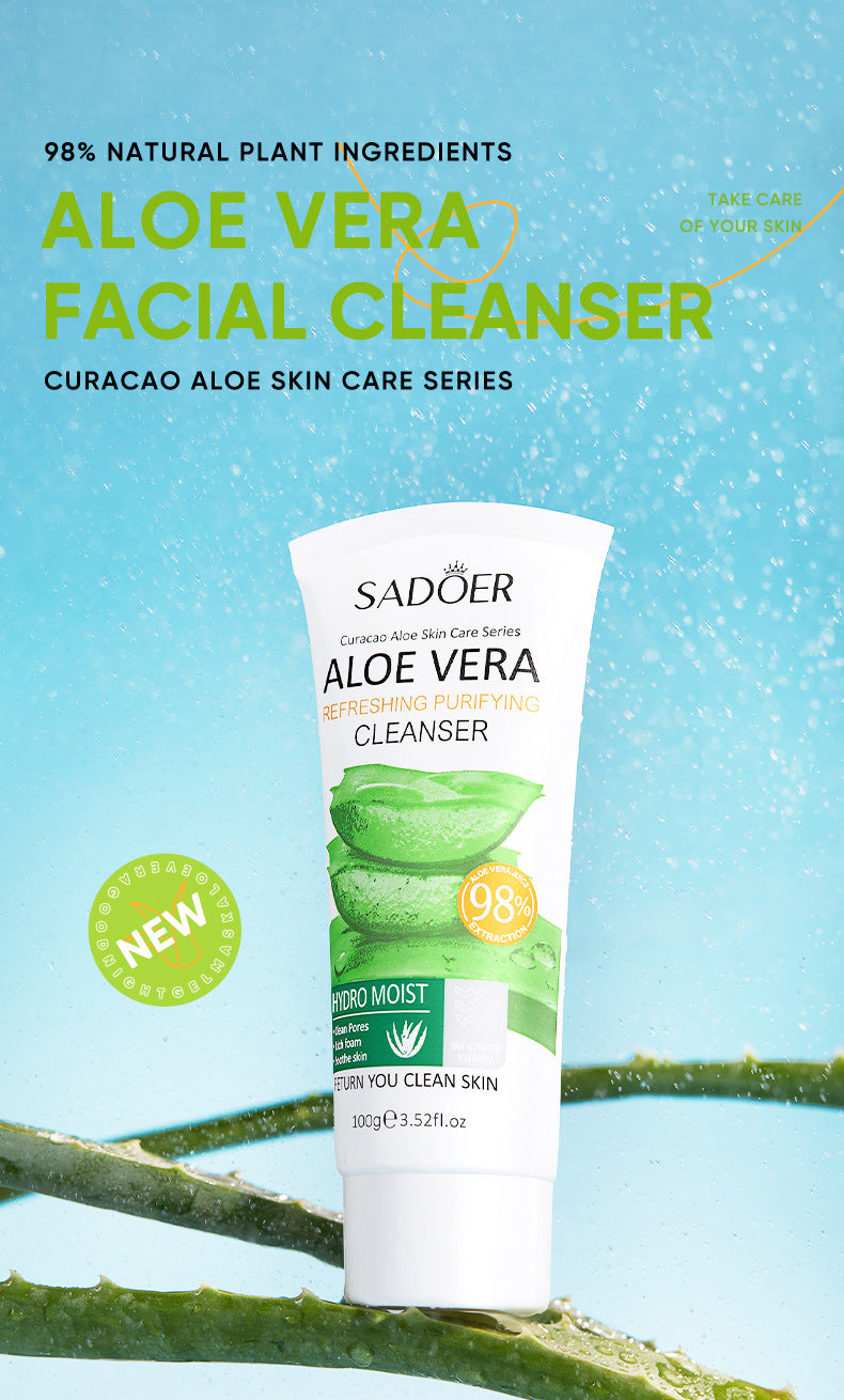 Aloe Vera Skincare Set SADOER Cleansing, hydrating, moisturizing, and nourishing  foreign trade manufacturer wholesale