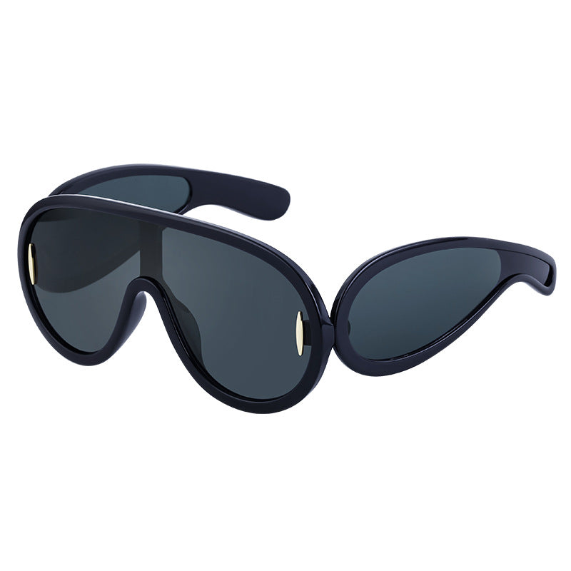 INS One-piece Large Frame Sunglasses for Women, European and American Fashion Sports Cycling Sunglasses, Windproof Glasses Wholesale