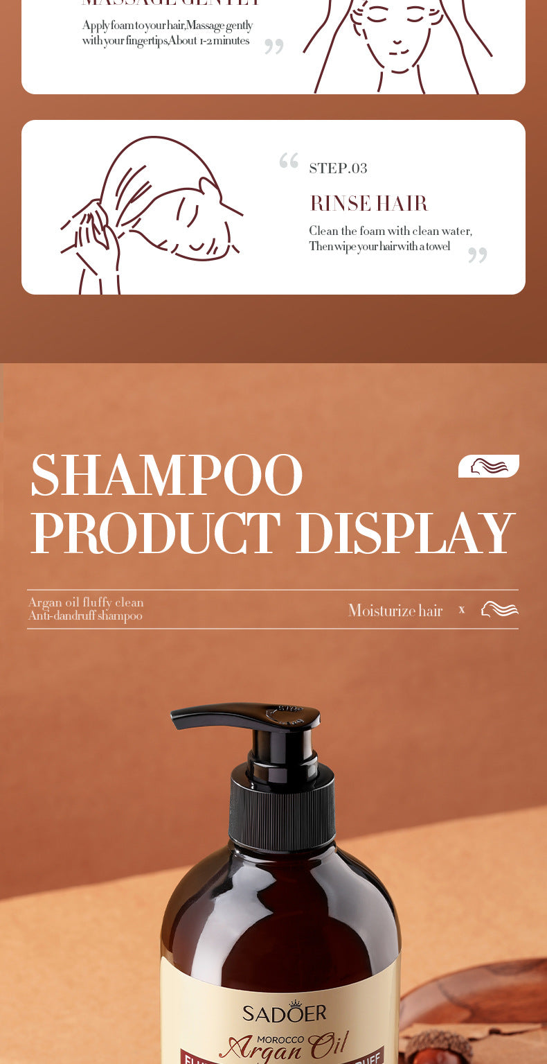 Nut Oil Shampoo SADOER Clean, fluffy, refreshing, moisturizing hair conditioner  wholesale