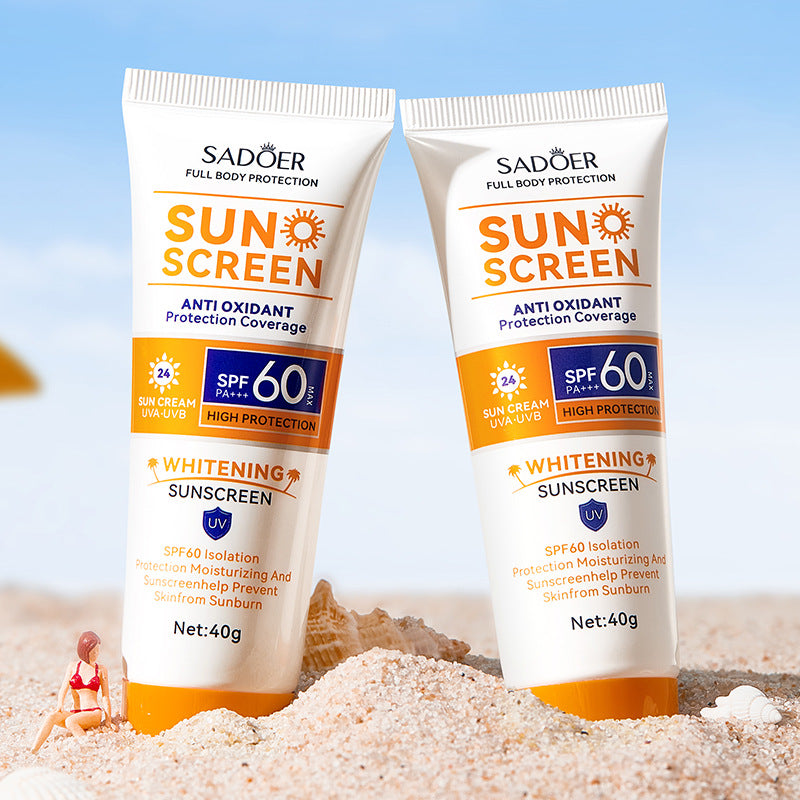 SPF60+Sunscreen40g SADOER Isolation UV Protection Sunscreen Lotion  Wholesale