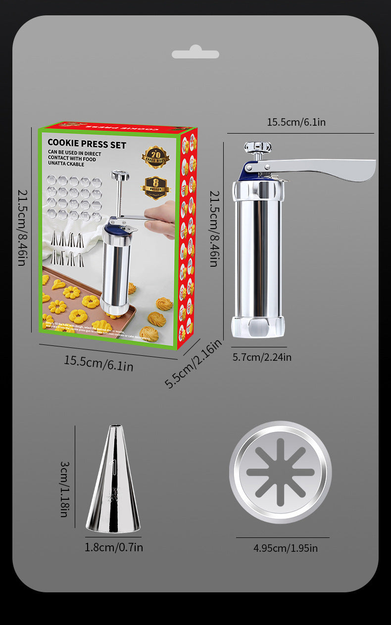 Handheld Aluminum Alloy Decorating Gun Cookie Gun Cream Gun20Piece Set