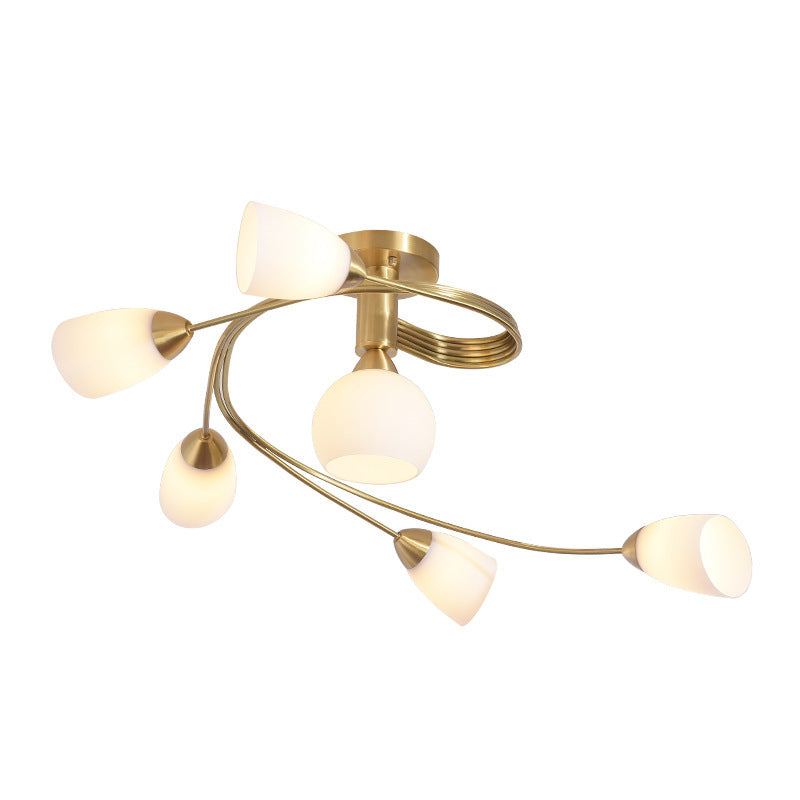 All-Copper Ceiling Light Nordic Style Bedroom Light Modern Simple Elegant Master Bedroom Room Light Creative Personality Living Room Light
