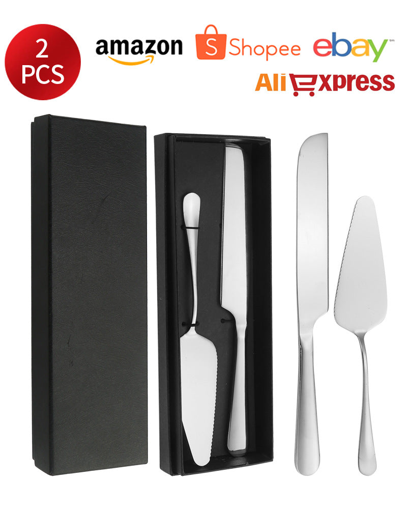 Stainless Steel Cake Knife and Spatula Set for Home Use gold Bread Knife and Spatula Restaurant Pizza Dessert Spatula Baking Utensils