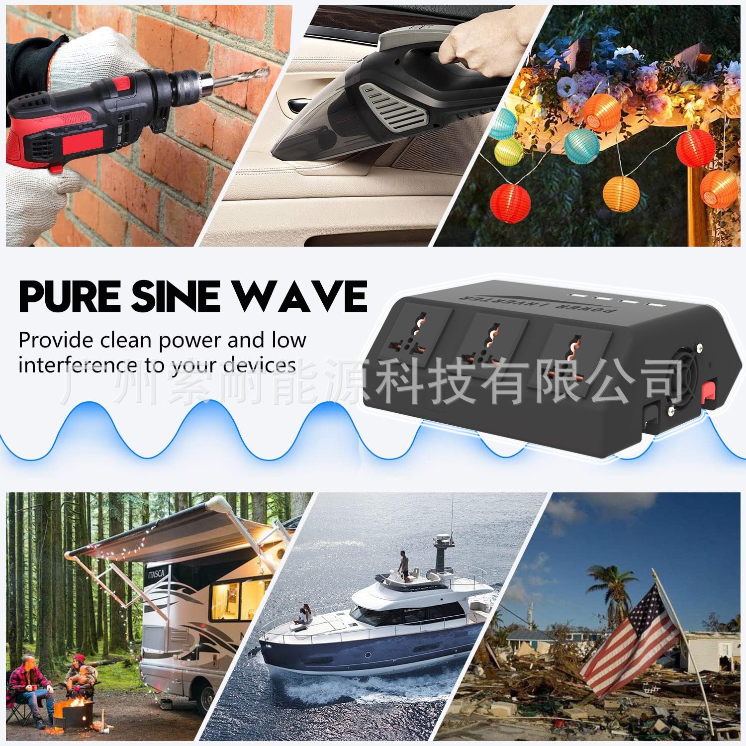 Pure Sine Wave Inverter1000W 12V Turn220V Smart Touch Display Screen Amazon eBay New Product Launched