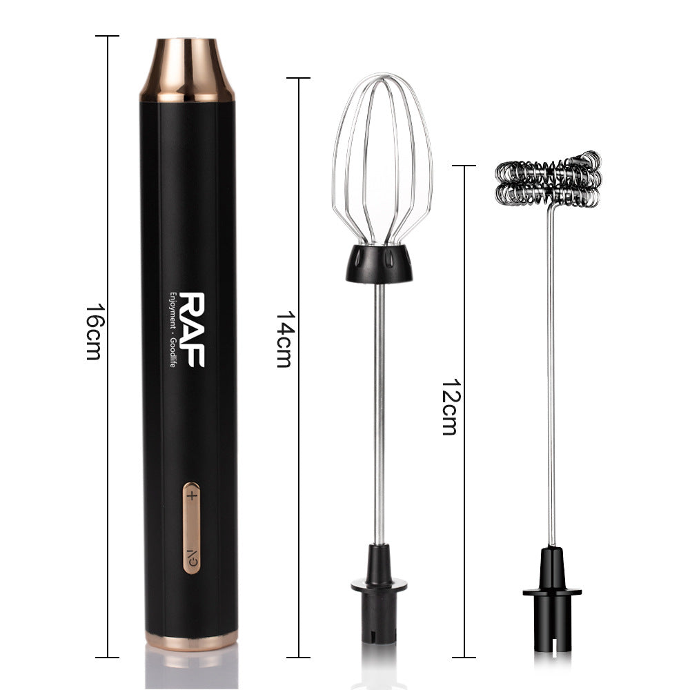 RAF Cafe Electric Milk Frother Milk Stirrer Whisk Egg Beater Coffee Frother Home Use 2-in-1