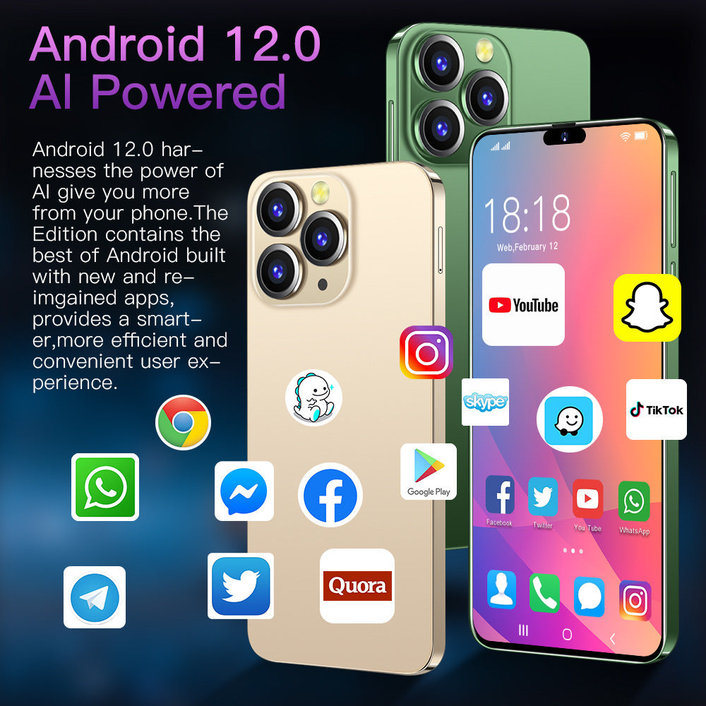 Spot Goods i14 ProMax Smartphone7.3Inch Hd Large Screen1+16G Factory Direct Wholesale of Mobile Phones