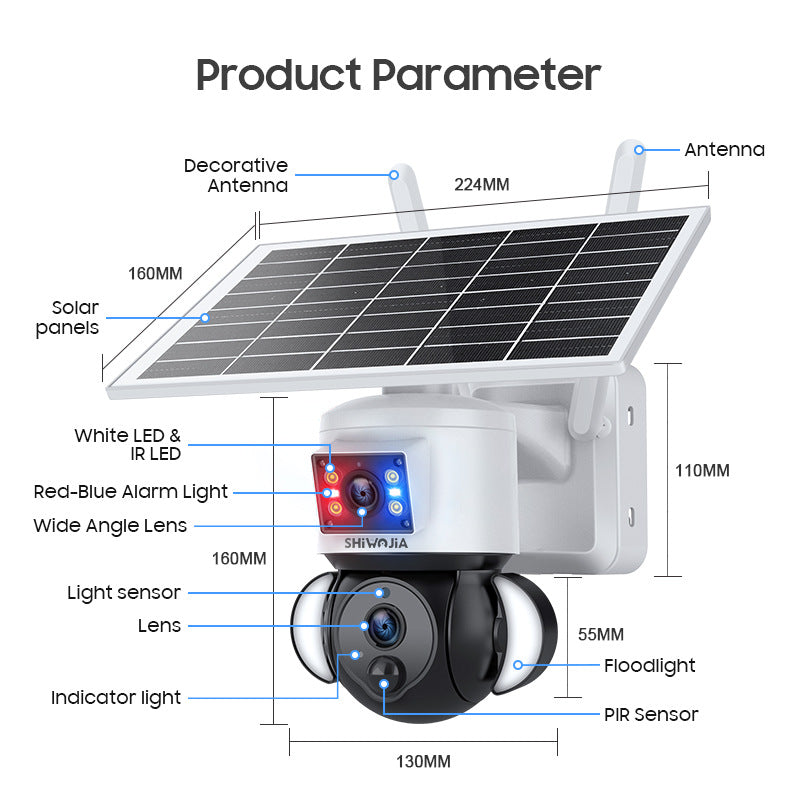 Source Factory Specializes in Solar-Powered Gun Ball Linkage HD600Multi-camera Multi-view Courtyard Surveillance
