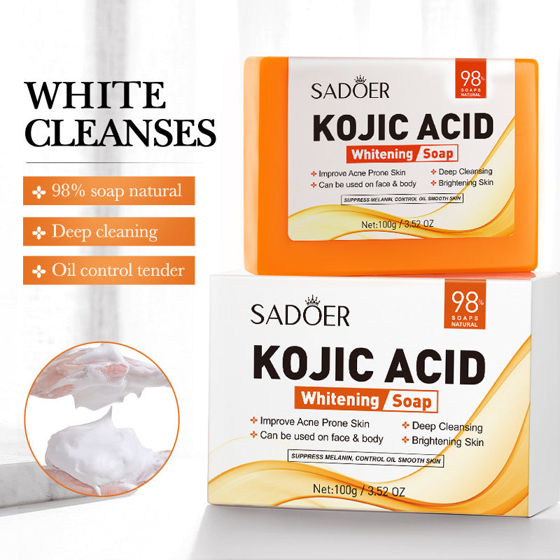 Kojic Acid Whitening Soap100g SADOER Clean Bathing Facial Soap Handmade Soap  Wholesale