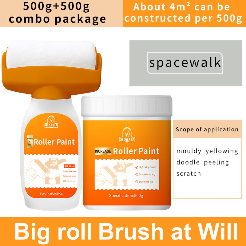 Orange Wall Large Roller Brush Repair Paint Water-Based Odorless Latex Paint Graffiti Cover Wall Roller Paint