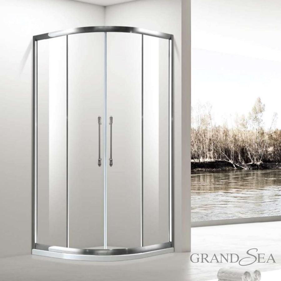 Clear Tempered Glass Safe Bathroom Glass 2 Panel Sliding Shower Door