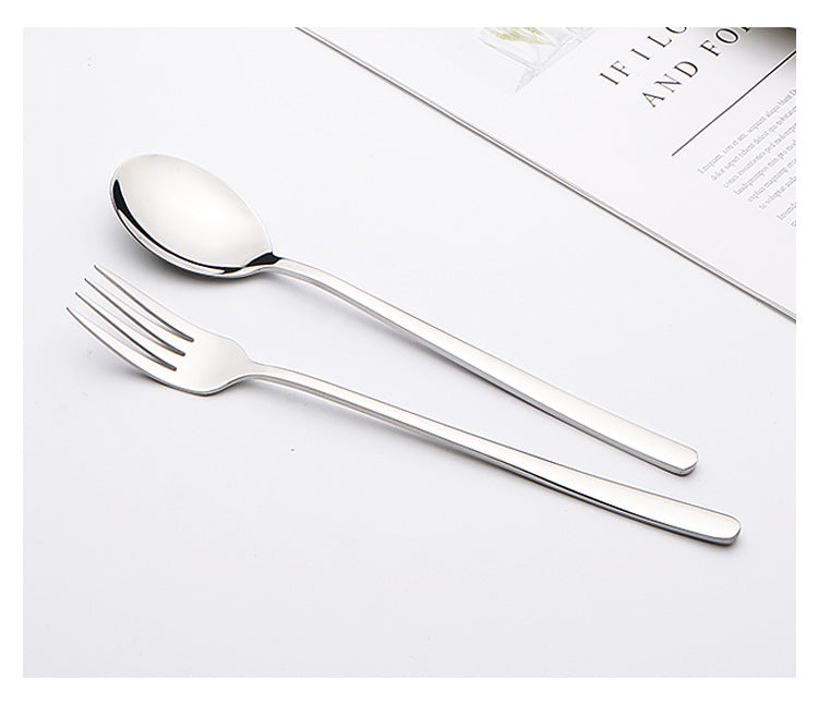 304Stainless Steel Tableware Korean Style Spoon Fork Adult Deepened Soup Spoon Ramen Fork Glossy Ruyi Wholesale Korean Style Wholesale