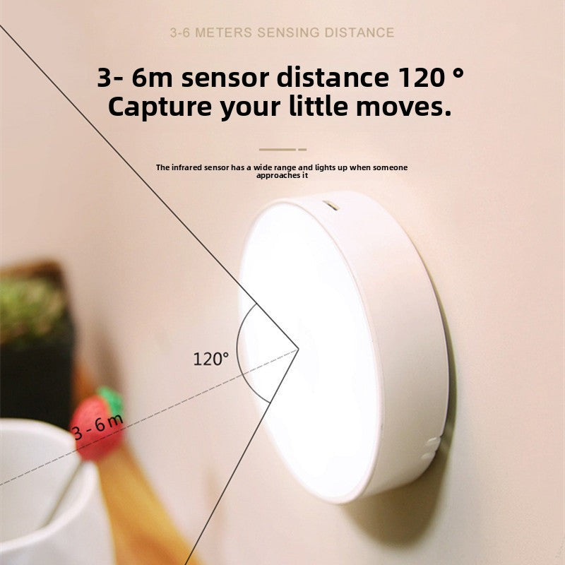 LED Intelligent Human Body Sensor Light USB Rechargeable Night Light Corridor Light Home Aisle Wardrobe Light Bedroom Bedside Light