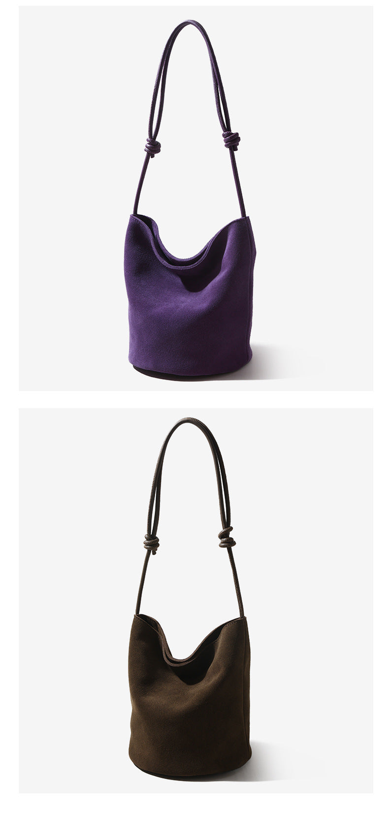 In Stock European and American Suede Underarm Bag for Women New Simple Casual Retro Matte Single Shoulder Crossbody Tote Bucket Bag