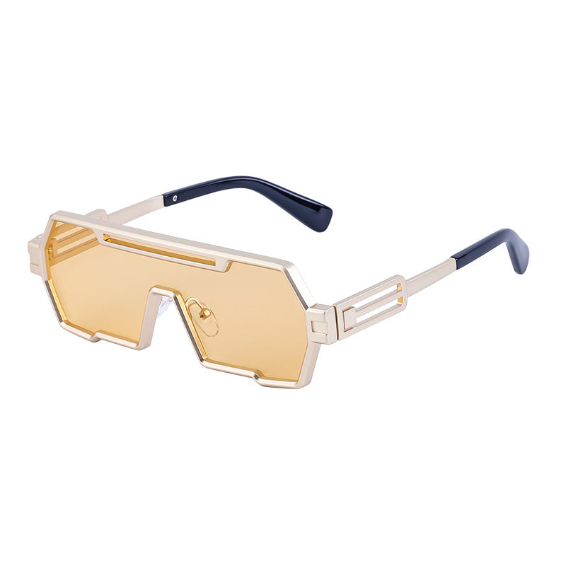 Vintage Sunglasses for Men, Steampunk Style, Irregular Sunglasses, High-End Driving Glasses, Sun Protection Integrated Glasses for Women