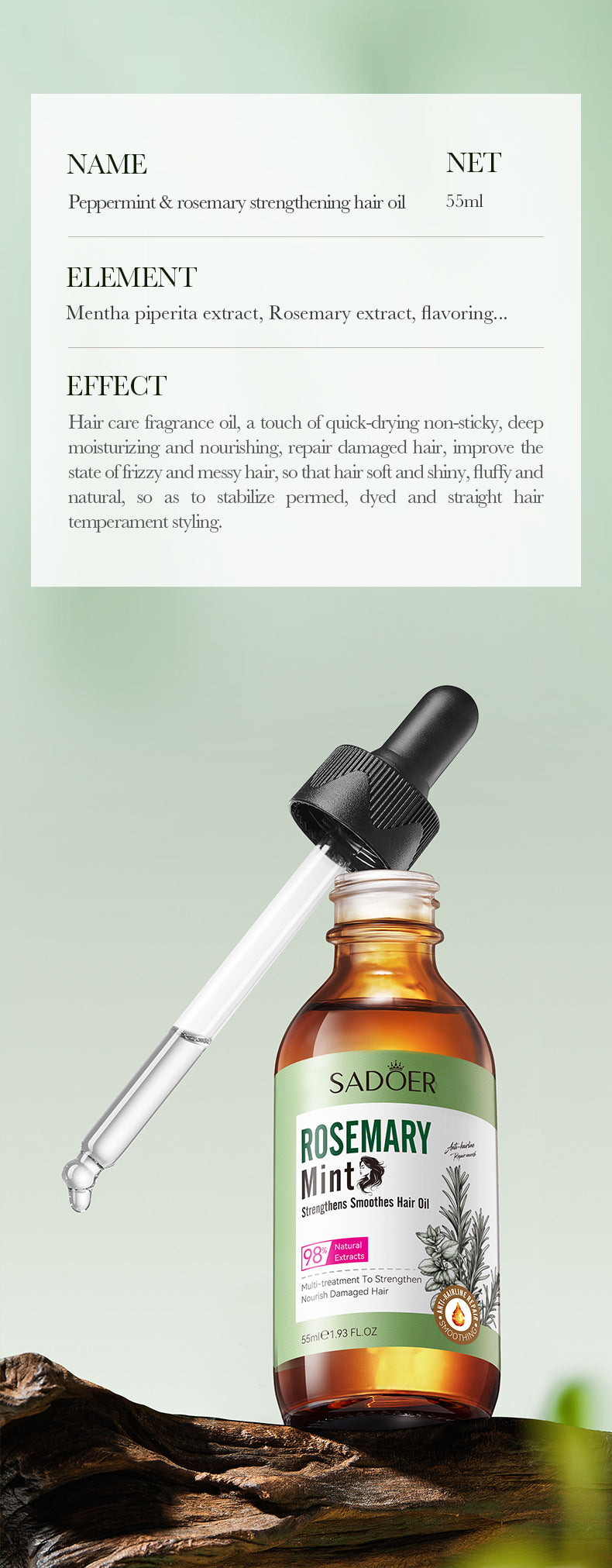 Mint Rosemary Plant Hair Care Essential Oil SADOER Moisturizing Conditioner  Wholesale