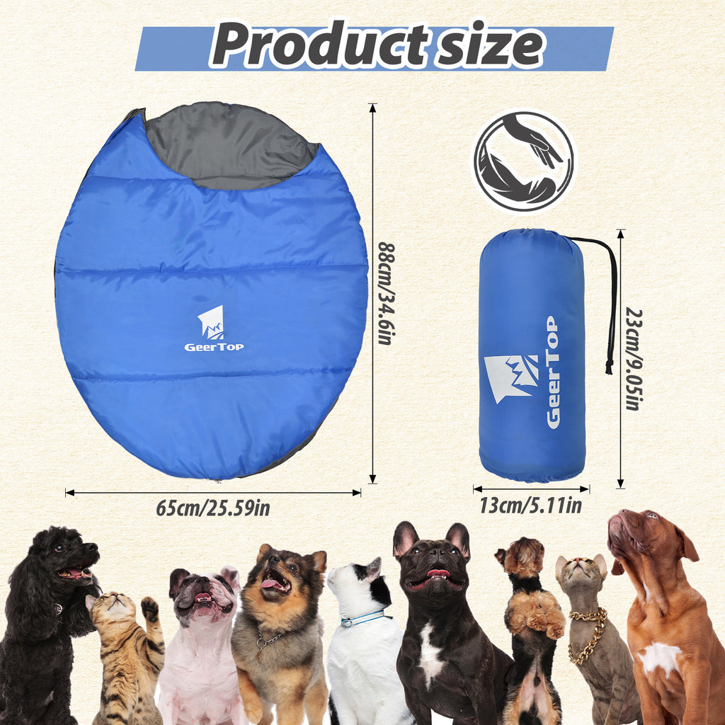 New Pet Sleeping Bag Outdoor Camping Dog Cat Nest Semi-Enclosed Waterproof Portable Winter Warm Sleeping Bag Foldable