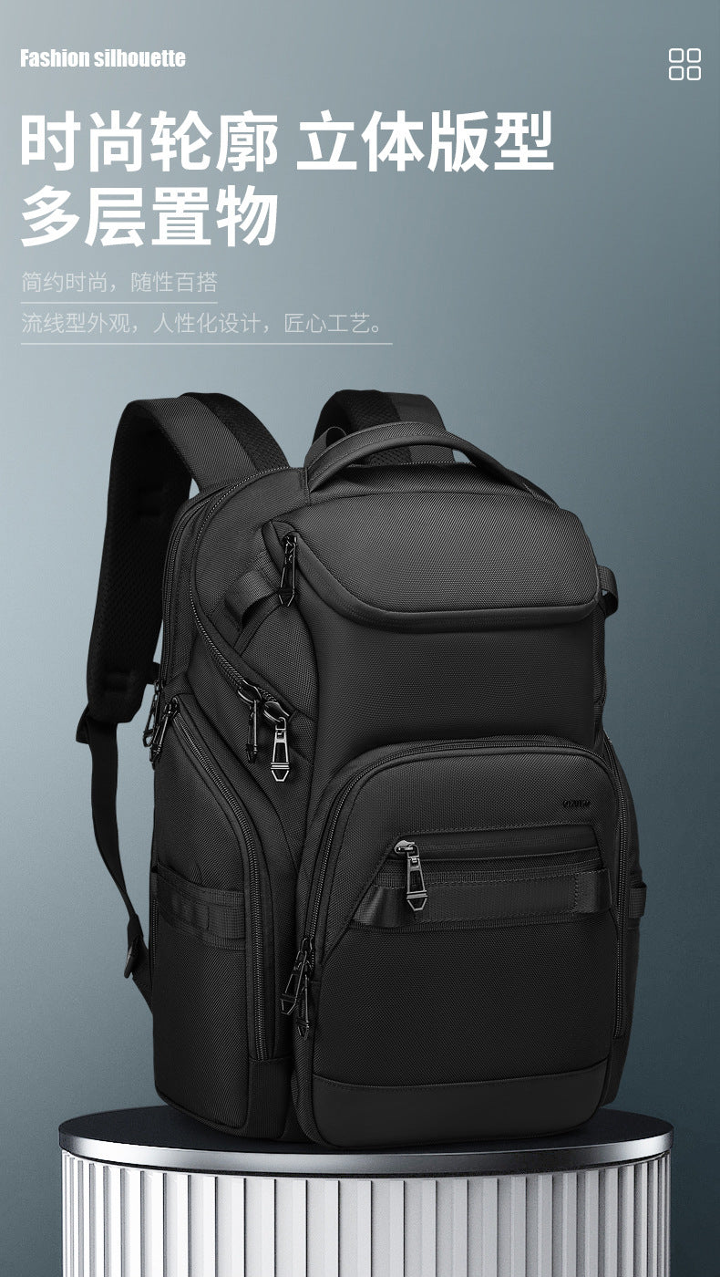 OZUKO Business Backpack Men's Computer Backpack Waterproof Large Capacity Commuting Simple High-end School Bag