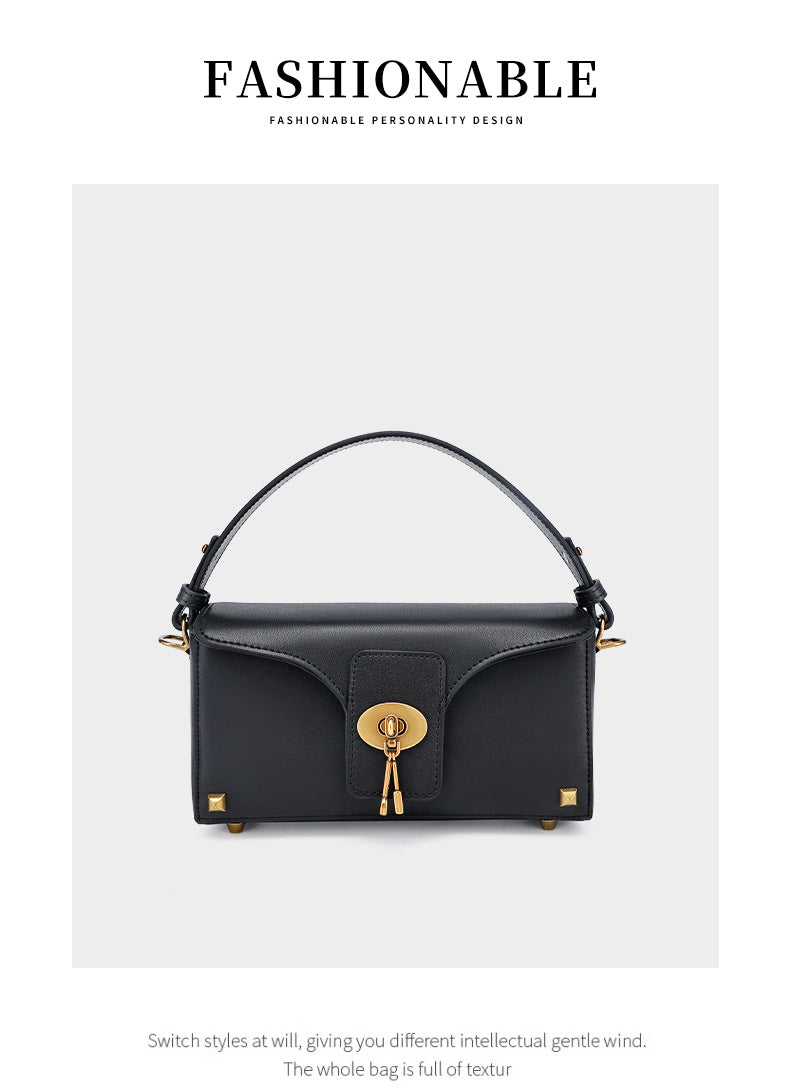 European and American Women's Bag High-End Light Luxury Handbag Niche Versatile Fashion Genuine Leather Crossbody Bag Single Shoulder Underarm Bag for Women