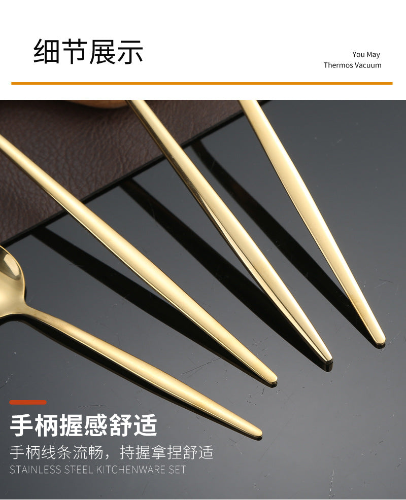 Stainless Steel Cutlery Knife Fork Spoon1010Four-piece Portuguese Western Steak Knife, Fork, and Spoon Set24Piece Suit