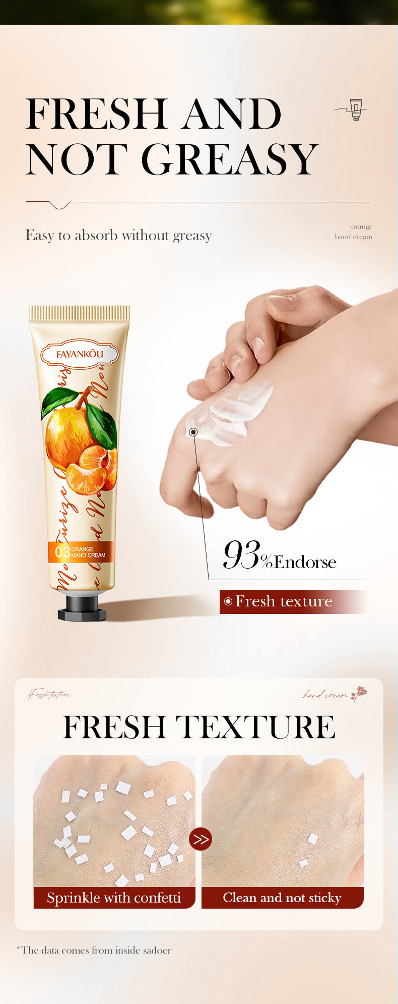 Plant and Fruit Hand Cream FAYANKOU Moisturizing Autumn and Winter Anti-Dry Crack Hand Cream  Foreign Trade Wholesale