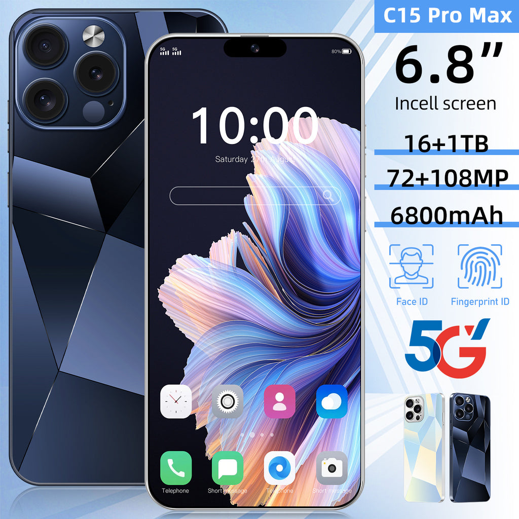 New C15 ProMax In-stock Android Phones16+1T Mobile phone factory available