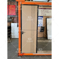 Factory Wholesale Aluminum Wood Ecological Doors for Houses Interior Modern Design Black Steel Frame Interior Wooden Door