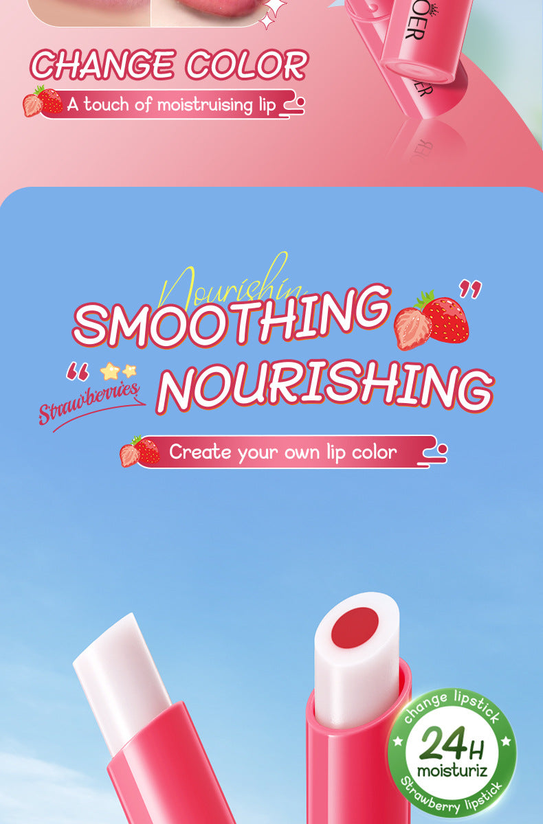Fruit Filled Temperature Changing Lip Balm SADOER Hydrating Moisturizing Temperature Changing Lip Balm for Foreign Trade