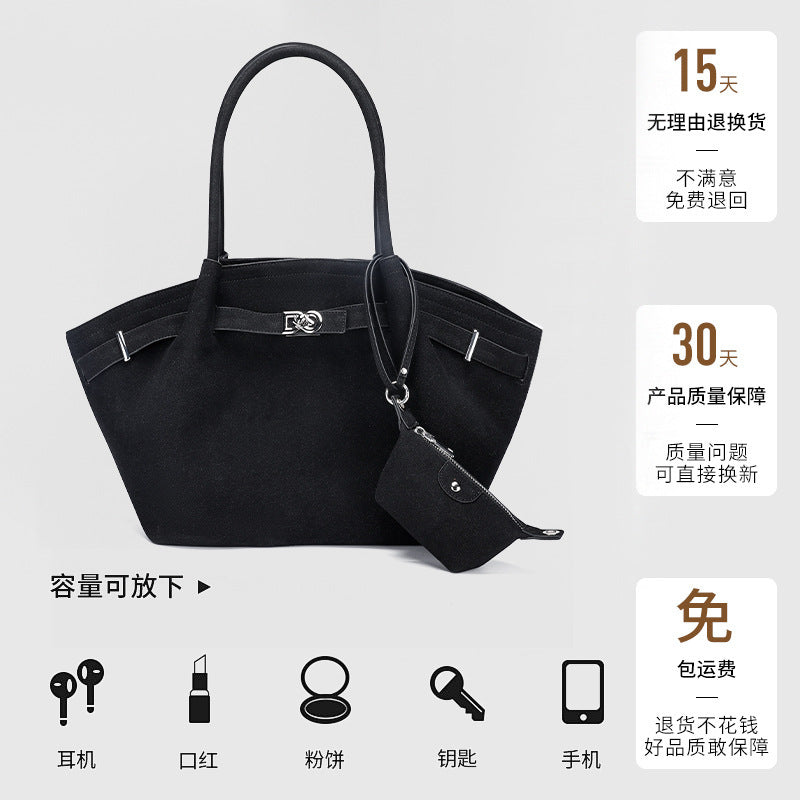 European and American Fashion High-End Handheld Tote Bag for Women New Versatile Trendy Pleated Stylish Single Shoulder Crossbody Bag