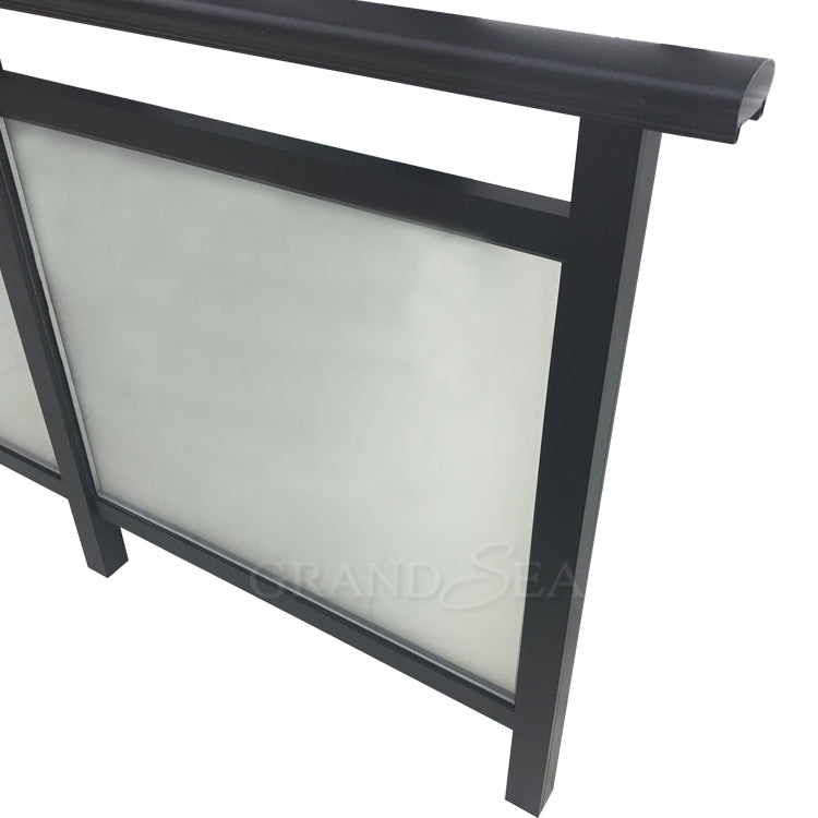 Factory Wholesale Price Matte Black Frame Stair Glass Railing Prices Design
