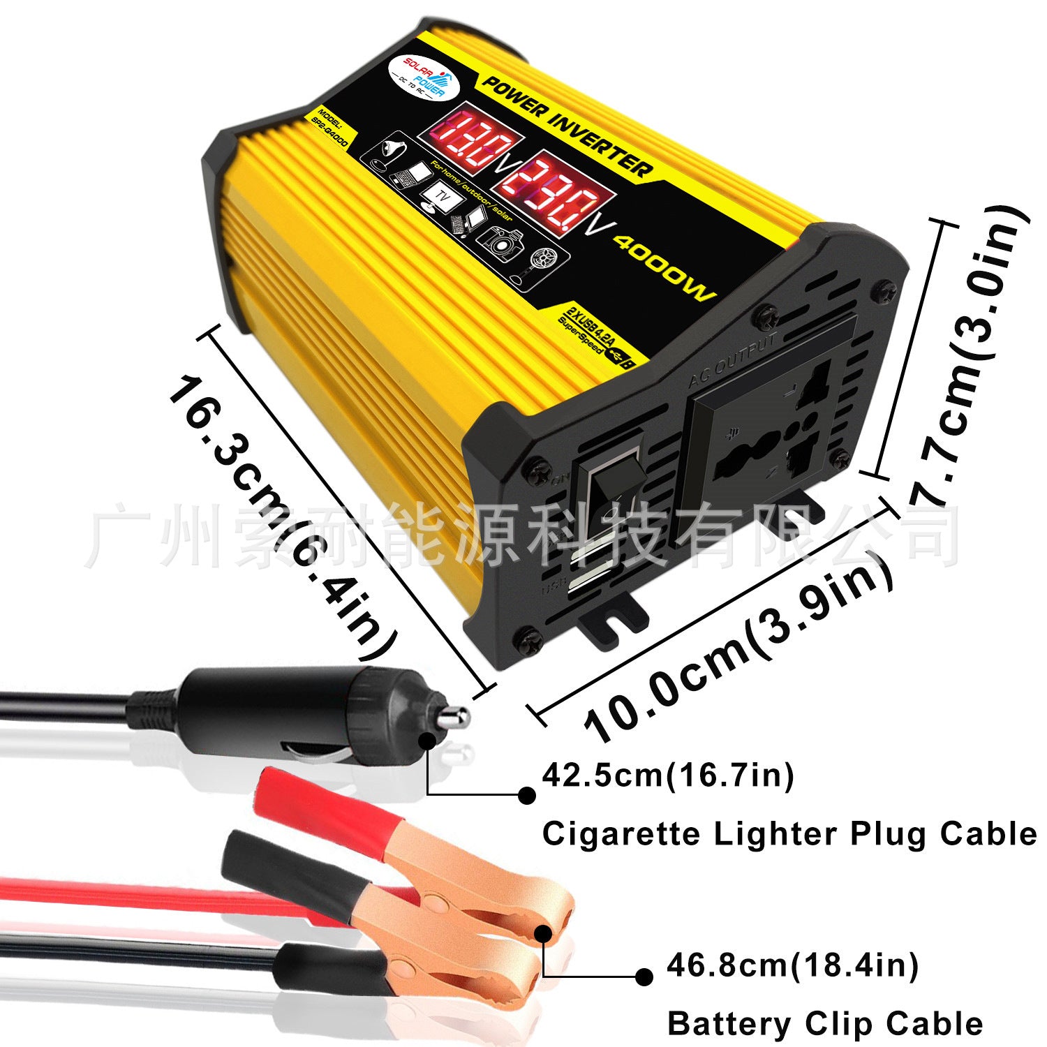 Vehicle Inverter12V Turn110V 220V 300W Voltage Display Outlet power inverter