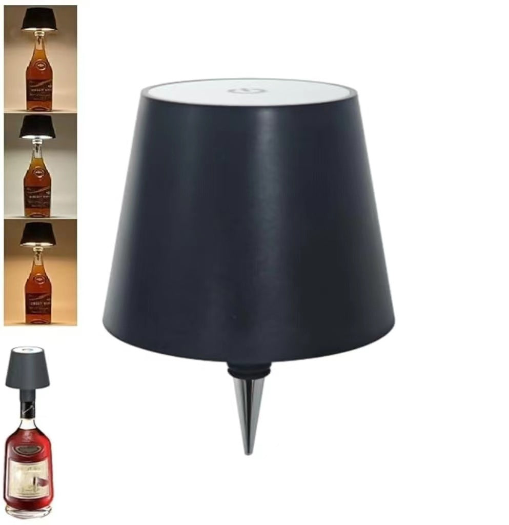 Plug-in Wine Bottle Light Wine Head Light Atmosphere Light Night Light Rechargeable Table Lamp Outdoor Camping Portable Wine Bottle Table Lamp