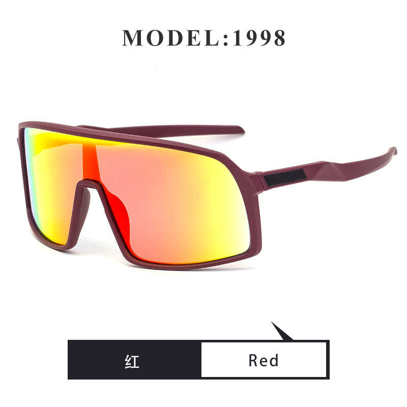 Polarized Sports Sunglasses for Women, European and American Fashion, Windproof Outdoor Cycling Sunglasses, Integrated Colorful Men's Trendy Fishing Glasses